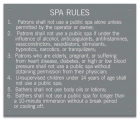 New Hampshire Spa Rules Sign