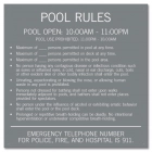New York City Pool Rules Sign