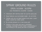 New York City Spray Ground Rules Sign