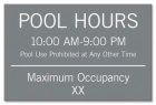 New York Pool Hours and Max Occupancy Sign