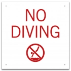 No Diving Sign with Symbol