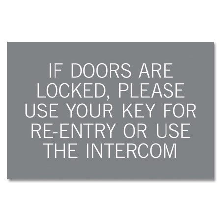 Use Key or Intercom Sign
