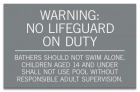 Utah No Lifeguard Pool Sign