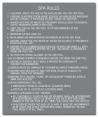 Washington Spa Rules Sign
