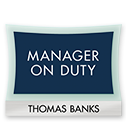 Manager on Duty Sign