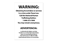 Human Trafficking Notice