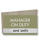 Manager On Duty Sign