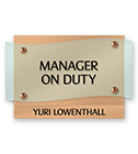 Manager on Duty Sign