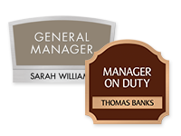 manager on duty signs