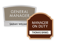 manager on duty signs