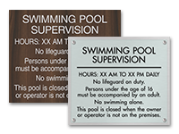 New Jersey Swimming Pool Supervision Signage