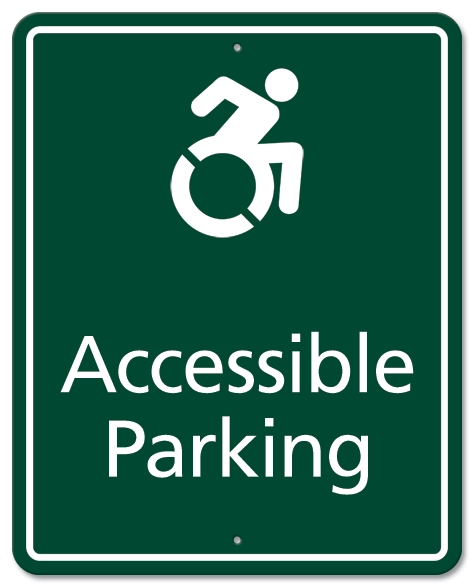 "Accessible Parking" w/Dynamic ISA Symbol