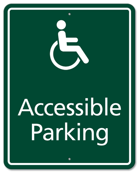 "Accessible Parking" w/Symbol