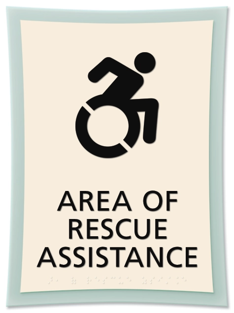 Area of Rescue Assistance Sign - NYC Compliant