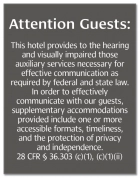 Attention Guests Sign: Hearing & Visually Impaired