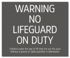BC Warning - No Lifeguard on Duty Sign