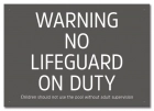 California No Lifeguard on Duty Sign