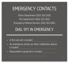 Connecticut Emergency Contacts Pool Sign