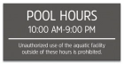 Delaware Pool Hours Sign