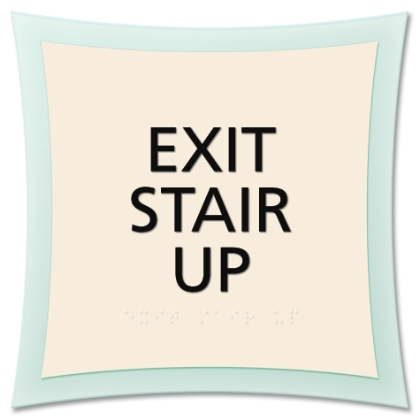 "Exit Stair Up" Egress Sign - CA Compliant