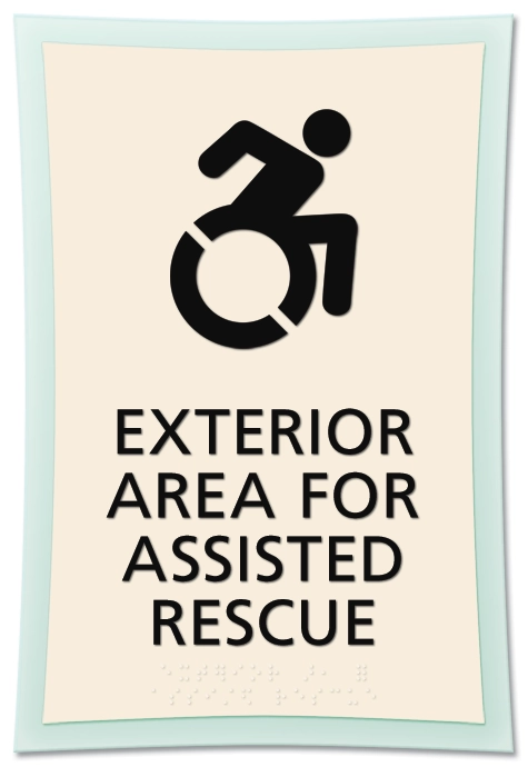 Exterior Area for Assisted Rescue Sign - Dynamic ISA Symbol