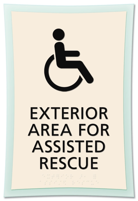Exterior Area for Assisted Rescue Sign - ISA Symbol