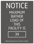 Illinois Maximum Bather Load Pool & Spa Sign