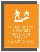 In Case of Fire Sign w/Symbol - No Braille