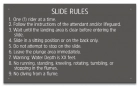 Indiana Water Slide Rules