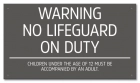Iowa No Lifeguard On Duty Sign