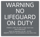 MAHC No Lifeguard Sign