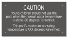 Michigan Pool Temperature Caution Sign
