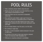 Montana Pool Rules Sign