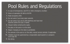 Montgomery County, Alabama Pool Rules and Regulations Sign