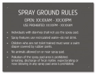 New York City Spray Ground Rules Sign