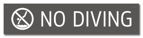 No Diving Sign