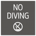 No Diving Sign with Symbol