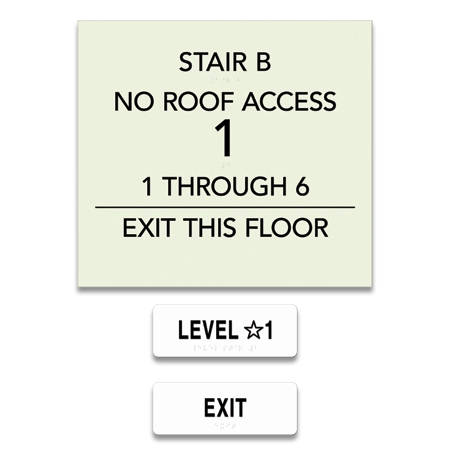 Photoluminescent Stairwell ID (Exit Level) - Houston 6 Floors or More