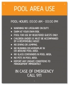 Pool Area Use Sign