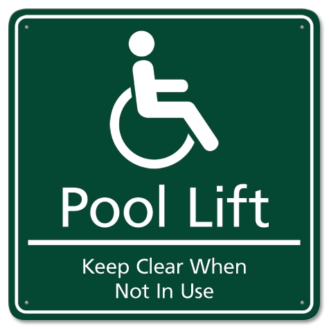 Pool Lift - Keep Clear When Not In Use - Large