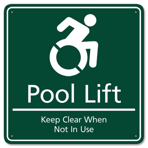 Pool Lift - Keep Clear When Not In Use - LargeDynamic ISA Symbol