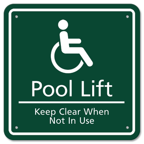 Pool Lift - Keep Clear When Not In Use - Medium