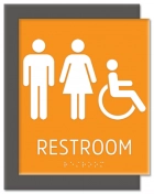 Restroom Sign w/Unisex & ISA Symbols