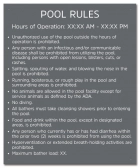 Rhode Island Pool Rules Sign