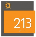 Room Number Sign with Logo (Exterior Grade)