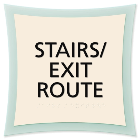 "Stairs/Exit Route" Egress Sign - CA Compliant