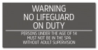 Texas No Lifeguard on Duty Pool Sign