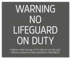 Warning No Lifeguard on Duty Sign