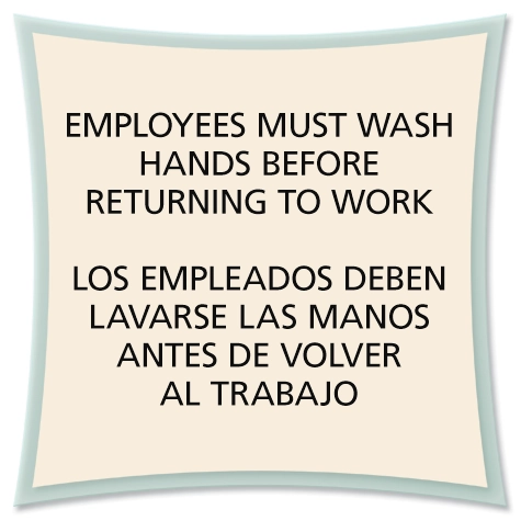 Wash Hands Sign w/Spanish