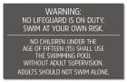 Washington DC No Lifeguard Pool Rules Sign